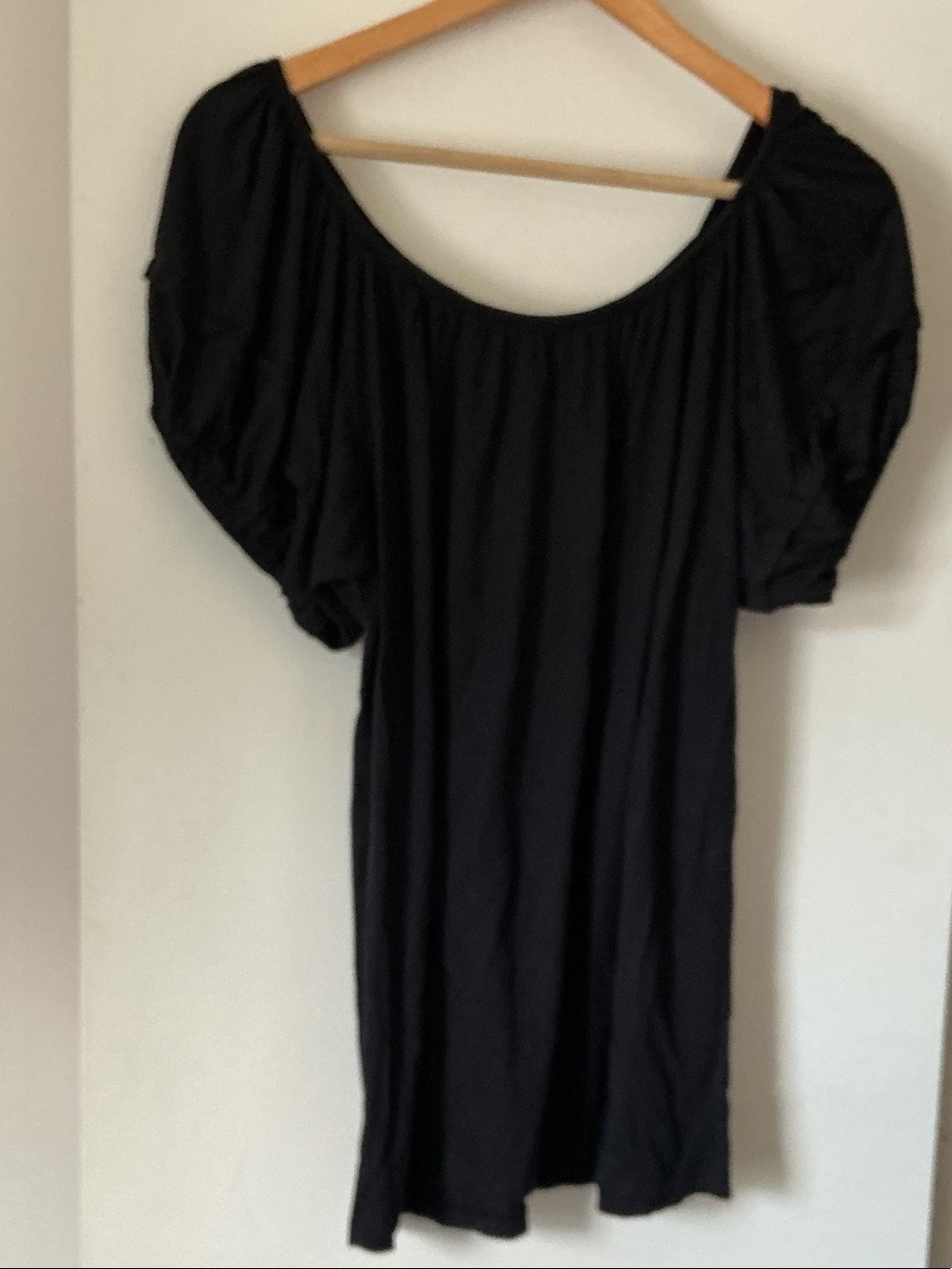 SPLENDID Women's Black Cotton Puff Sleeve Dress - Classic Effortless Style